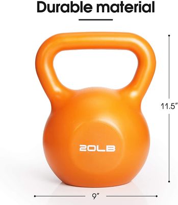 Breiter Griff-unteres orange Gummigewicht Kettlebell für den Ausbildungsanhebenden arm, Kern, Bein