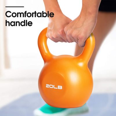 Breiter Griff-unteres orange Gummigewicht Kettlebell für den Ausbildungsanhebenden arm, Kern, Bein