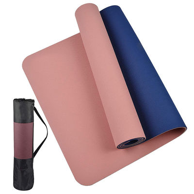 Hellpurpurne Gewohnheit gleiten nicht Pilates Eco freundliches TPE-Yoga Mat Foldable With Travel Bag