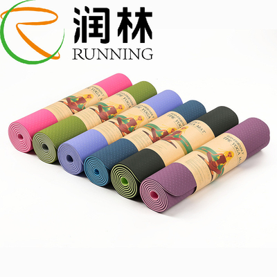 Besonders angefertigt, TPE-Yoga Mat Single Color druckend 6mm für Eignung
